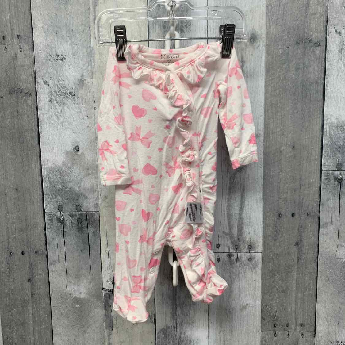 Size Newborn White/Pink Baby Essentials Footy PJs