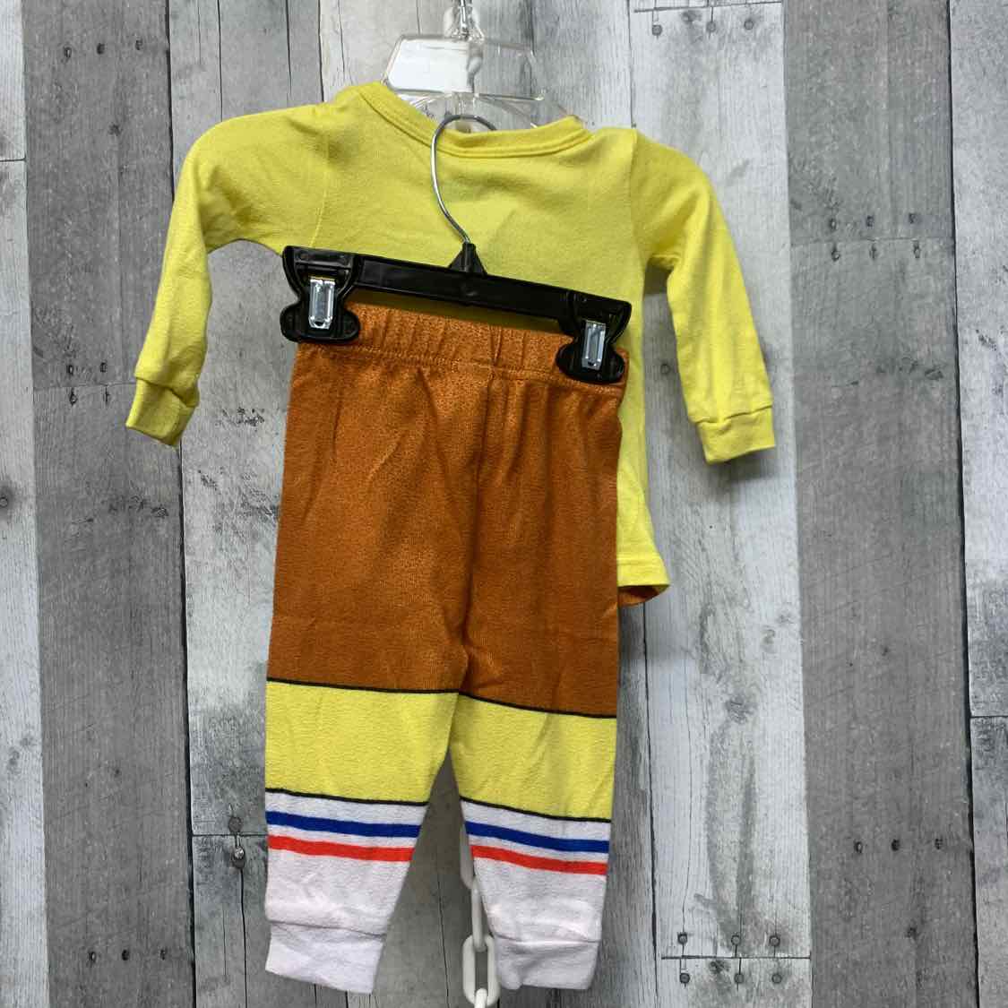 Size 12 Months Yellow/Brown Spongebob 2pc PJs