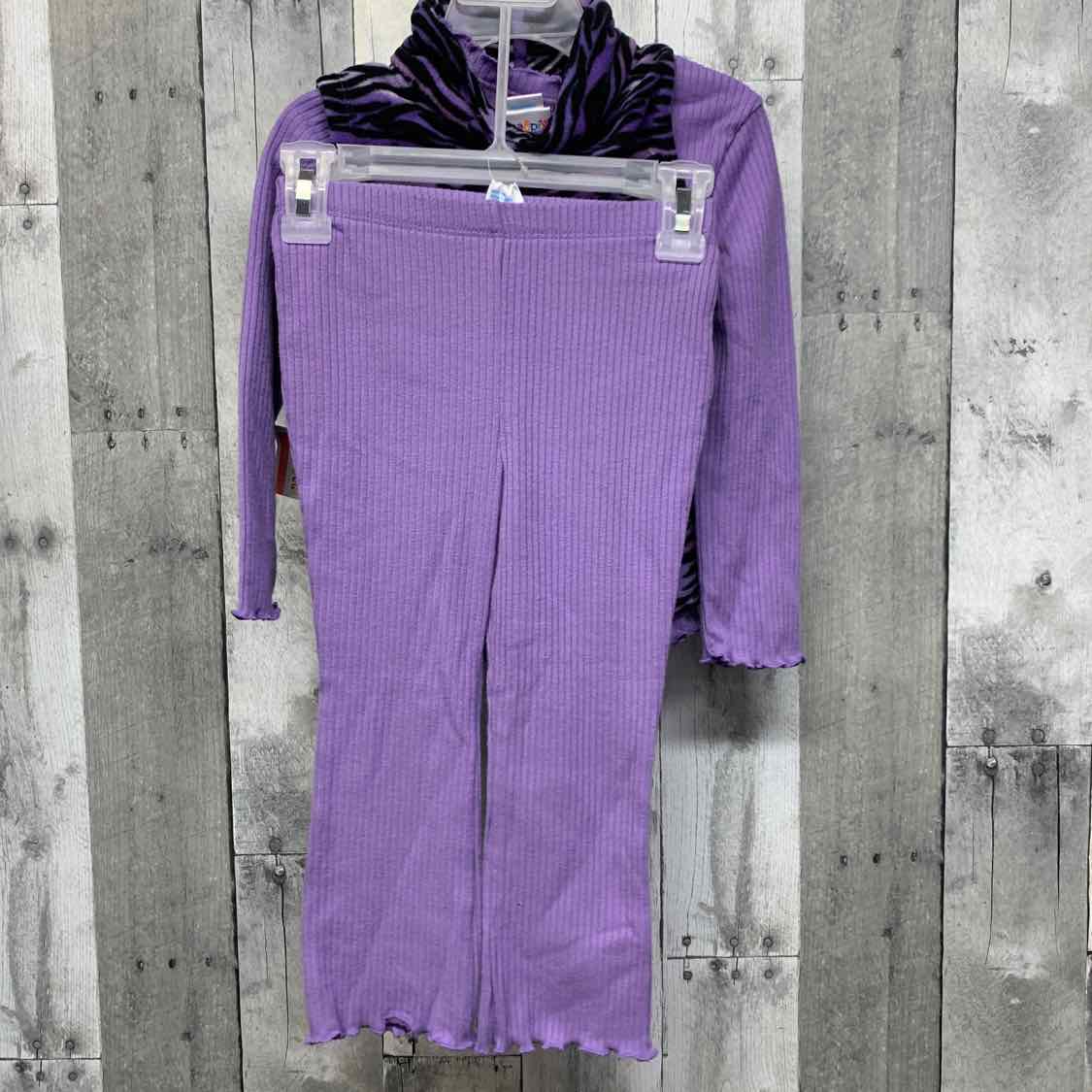 Size 3T Purple Animal Print Kidgets Shirt/Leggings