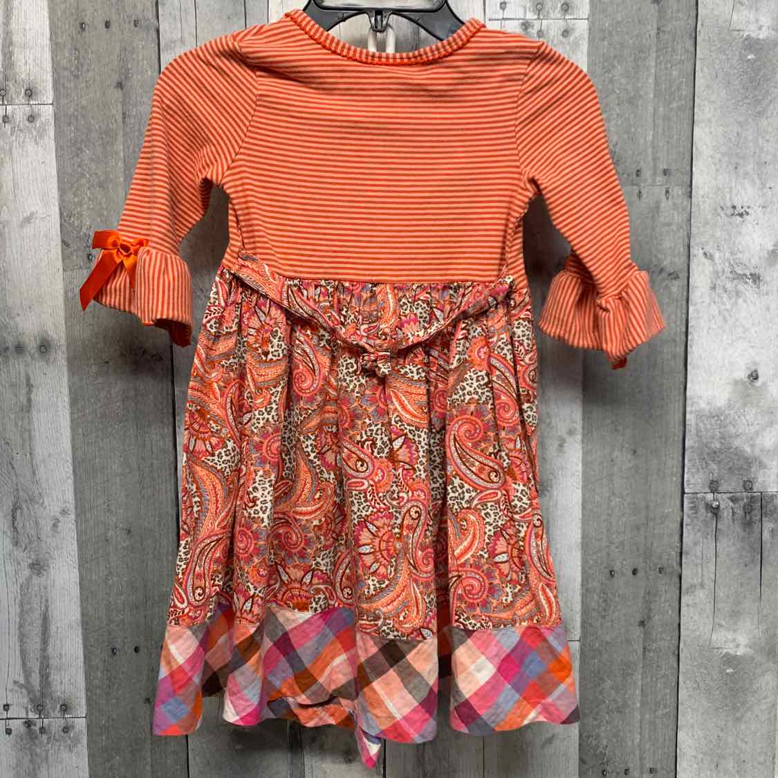 Size 6 Orange Striped Bonnie Jean/Baby Dress