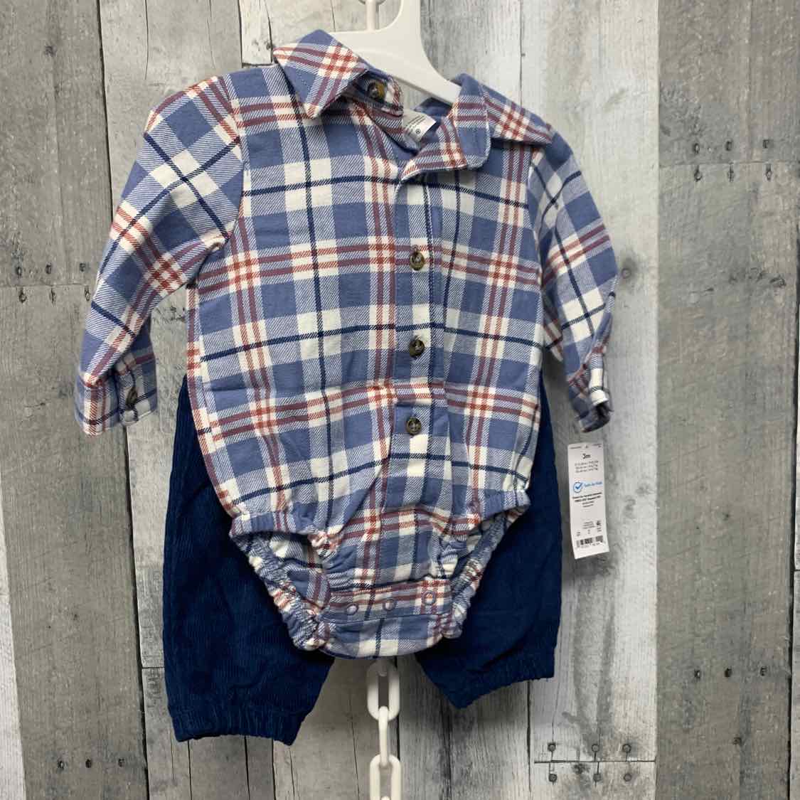 Size 3 Months Blue/White Just One You Shirt/Pants