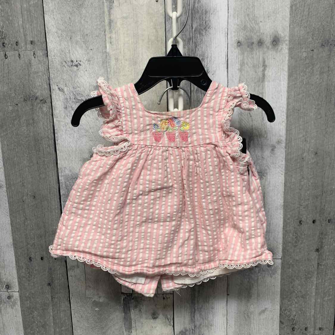 Size 12 Months Pink Plaid Mid Brand Shirt/Shorts