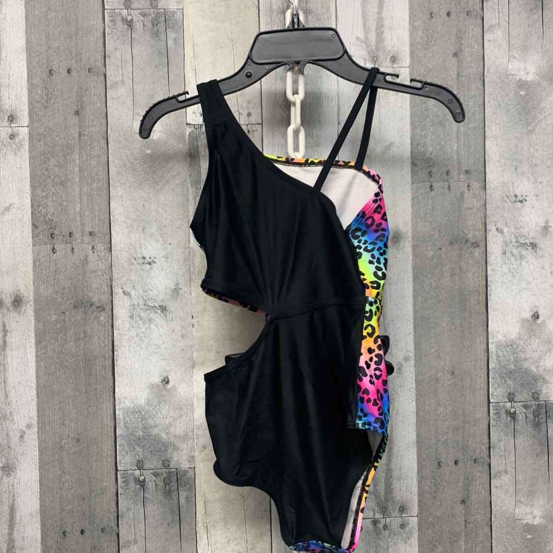 Size 12 Black Animal Print B Brand Swim Suit - 1pc - OodlesCB