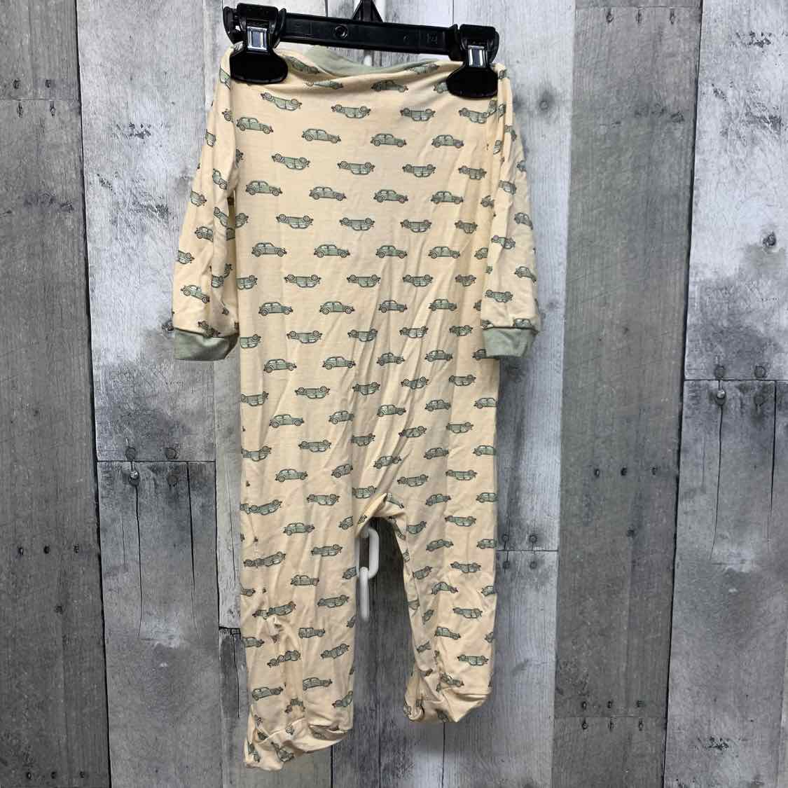 Size 3-6 Months Tan/Green Bamboo Footy PJs