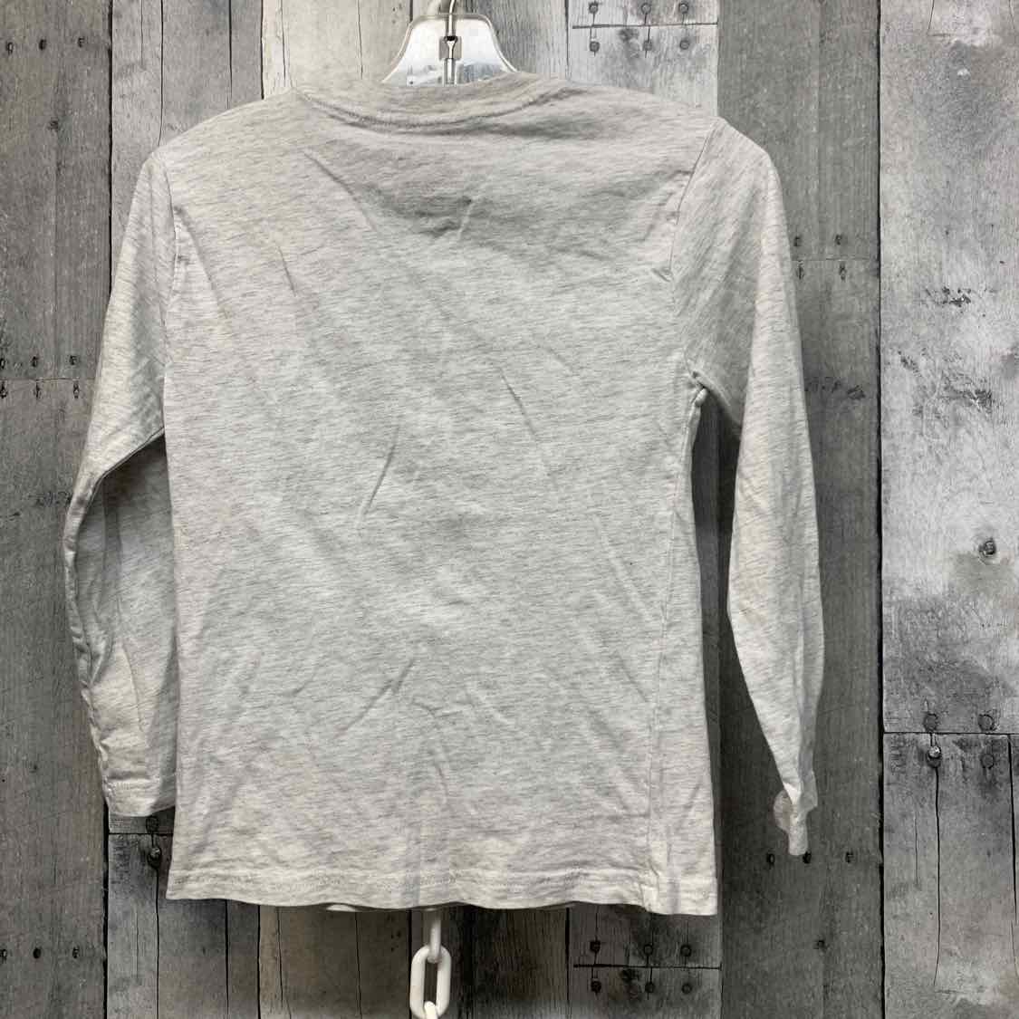 Size 6 Gray Graphic Lucky Brand Long Sleeve Shirt