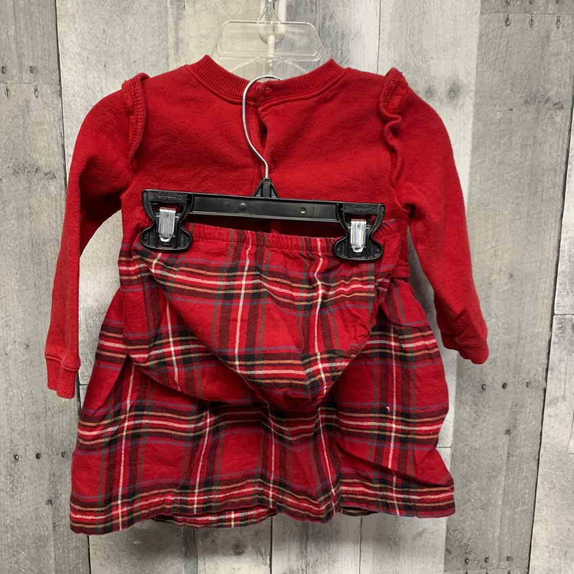 Size 12 Months Red/Green Carter's LS Dress