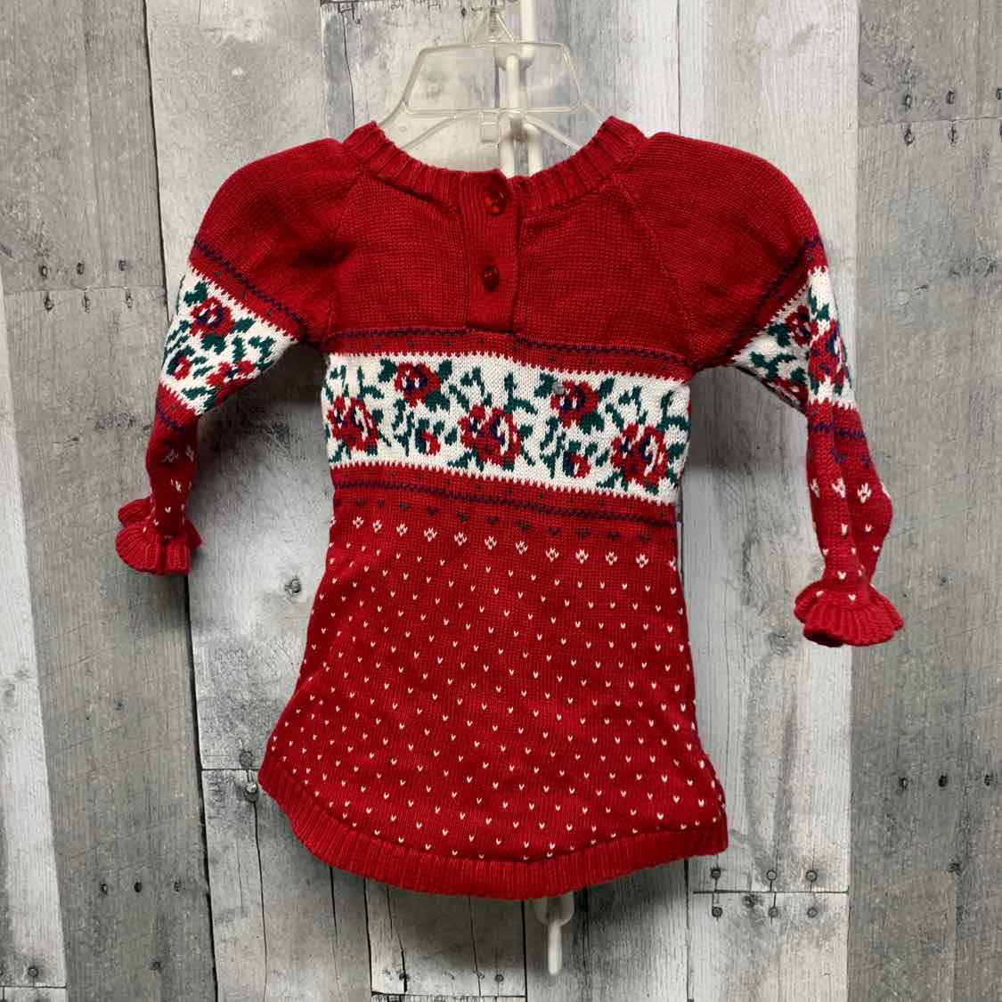 Size 6-9 Months Red Print Nicole Miller LS Dress