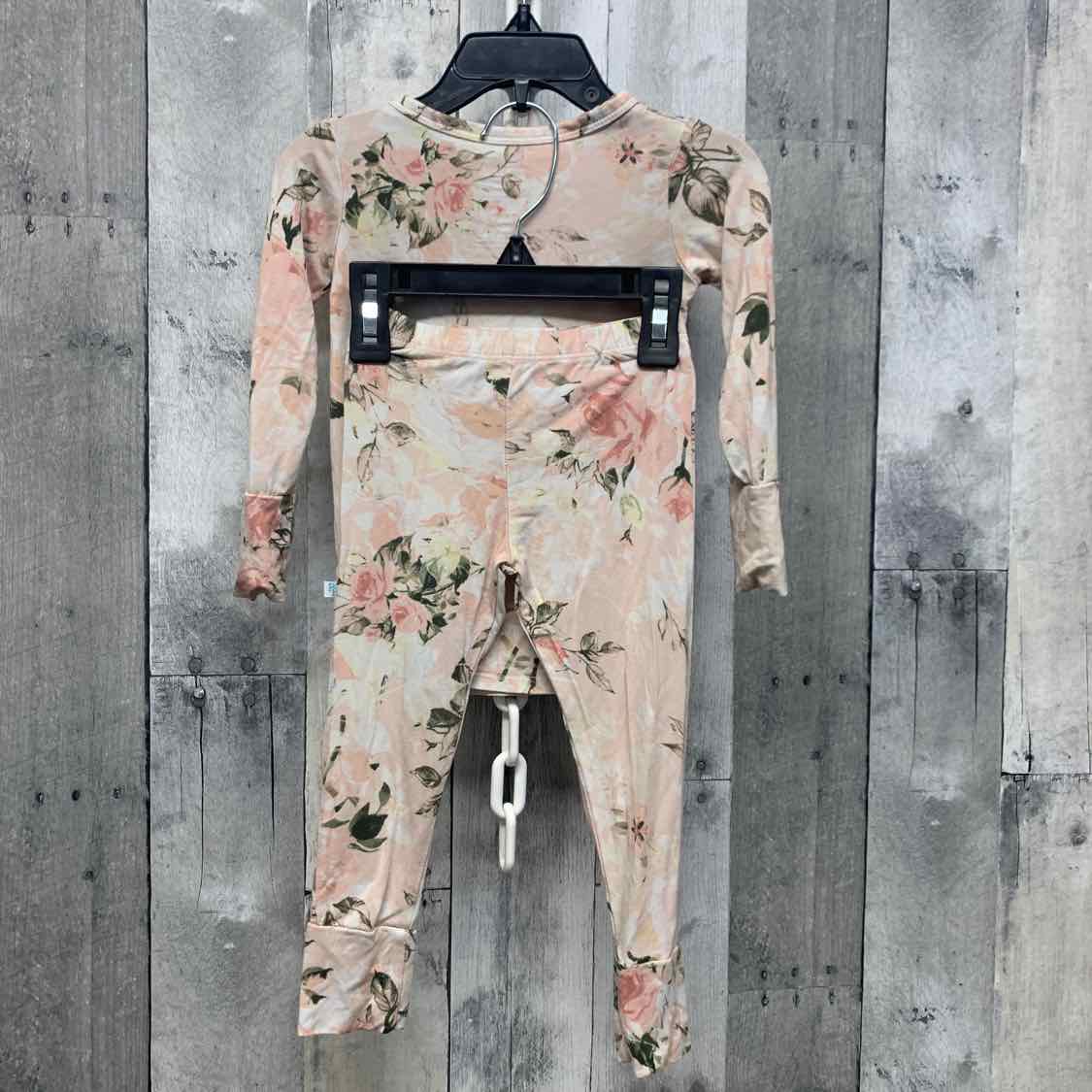 Size 18-24 Months White/Pink Posh Peanut 2pc PJs