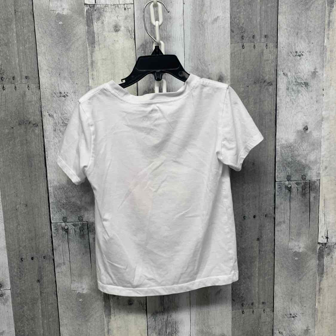 Size 6 White Graphic Sport Brand T Shirt
