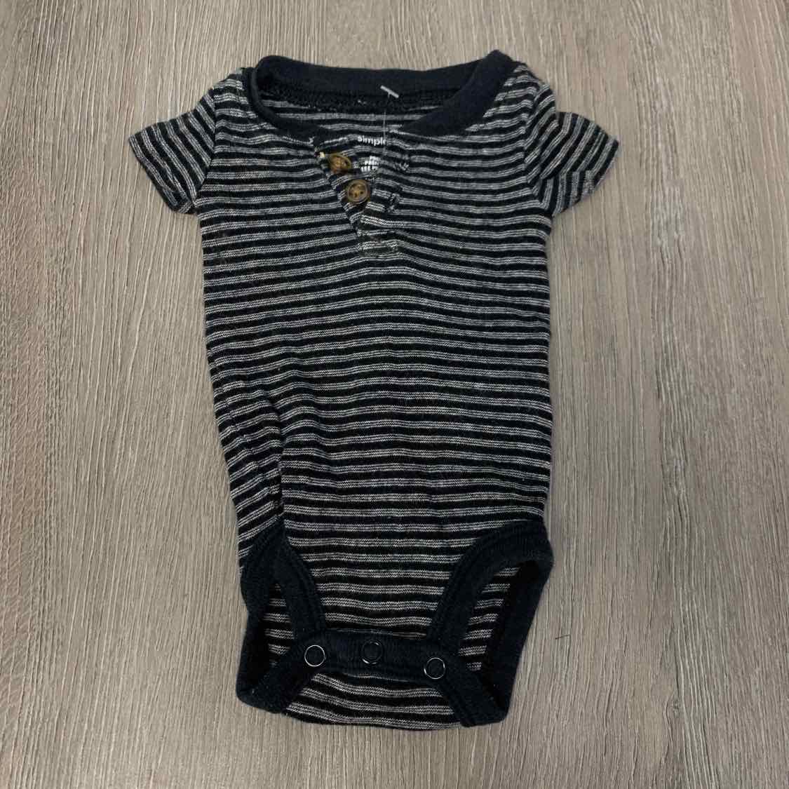 Size Preemie Gray Striped Simple Joys Bodysuit