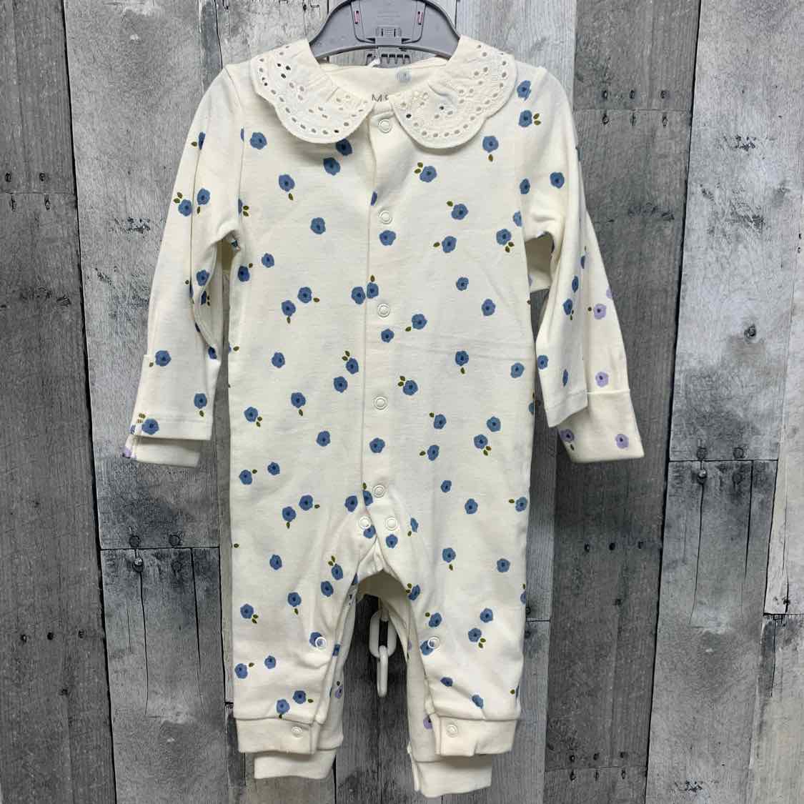 Size 3-6 Months White Floral Print B Brand Romper