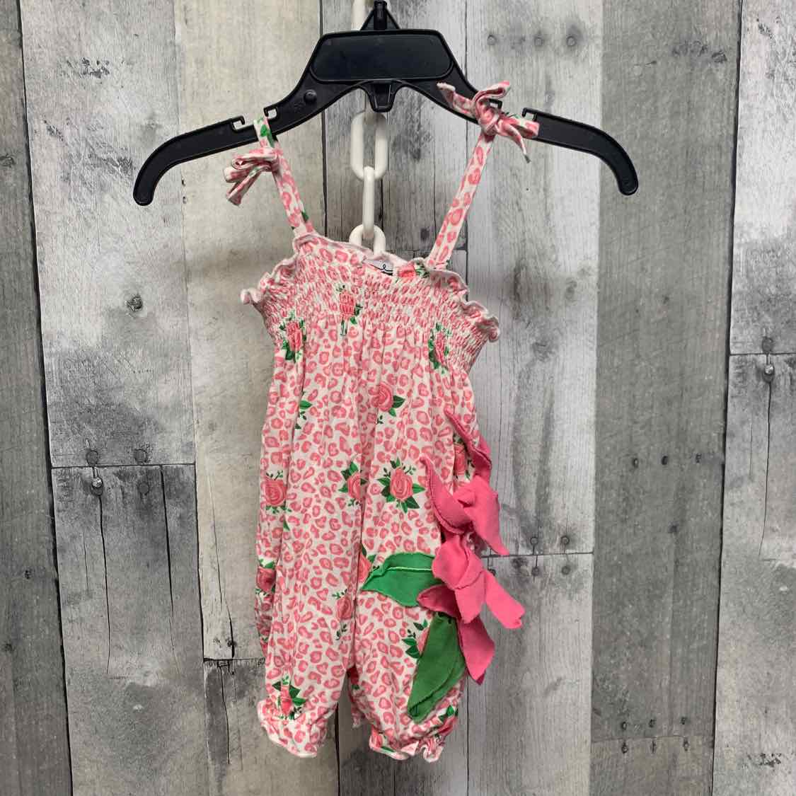 Size 6-9 Months Pink/White Mud Pie Romper