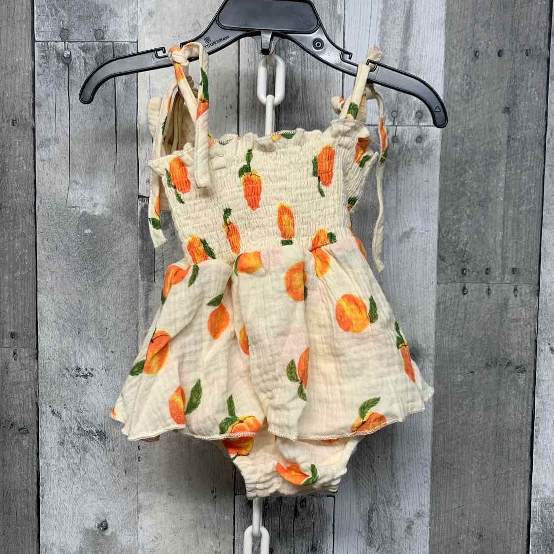 Size 12 Months Ivory/Orange B Brand Romper