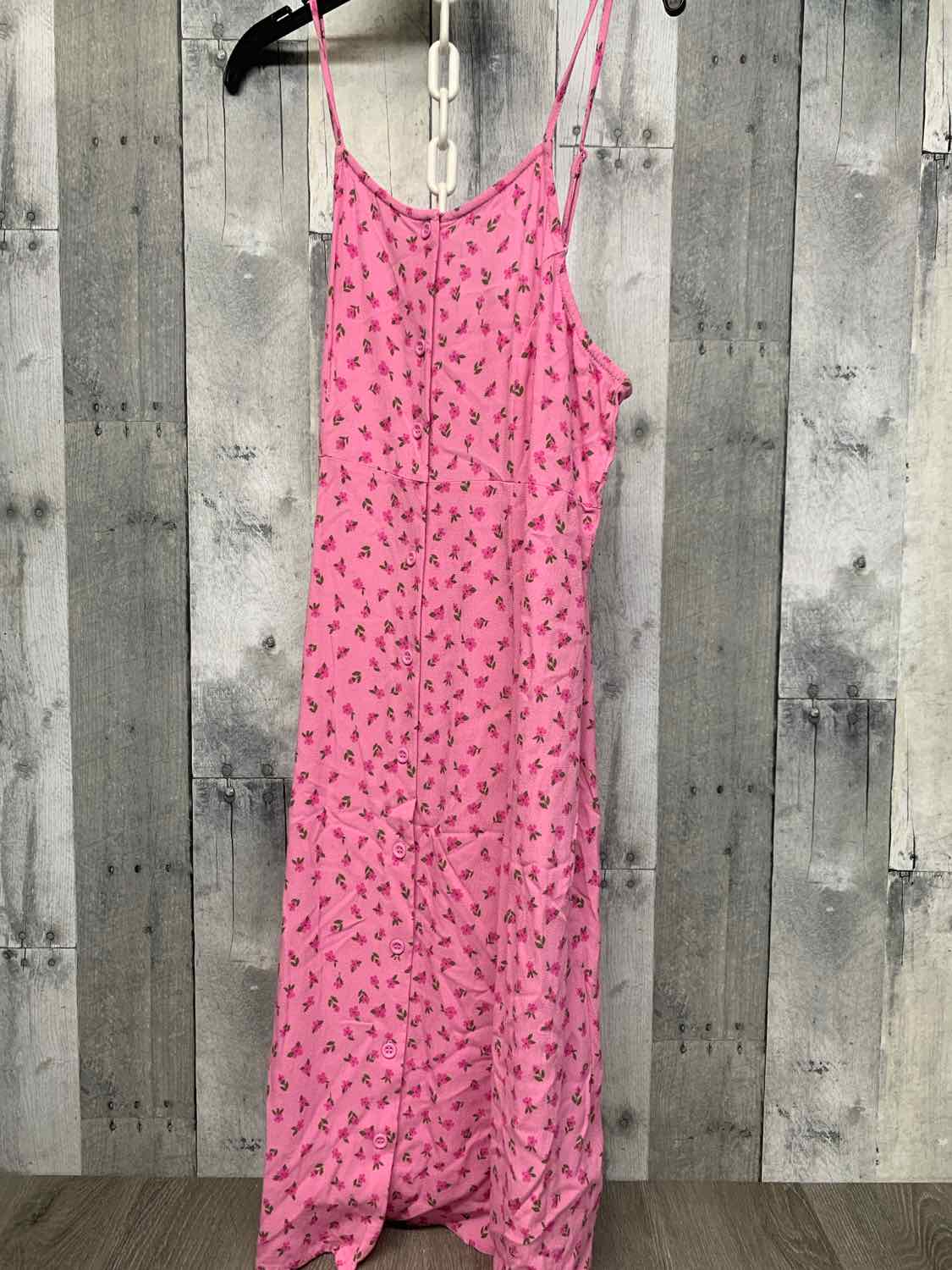Size 14/16 Pink Floral Print Lands' End Dress - Knit