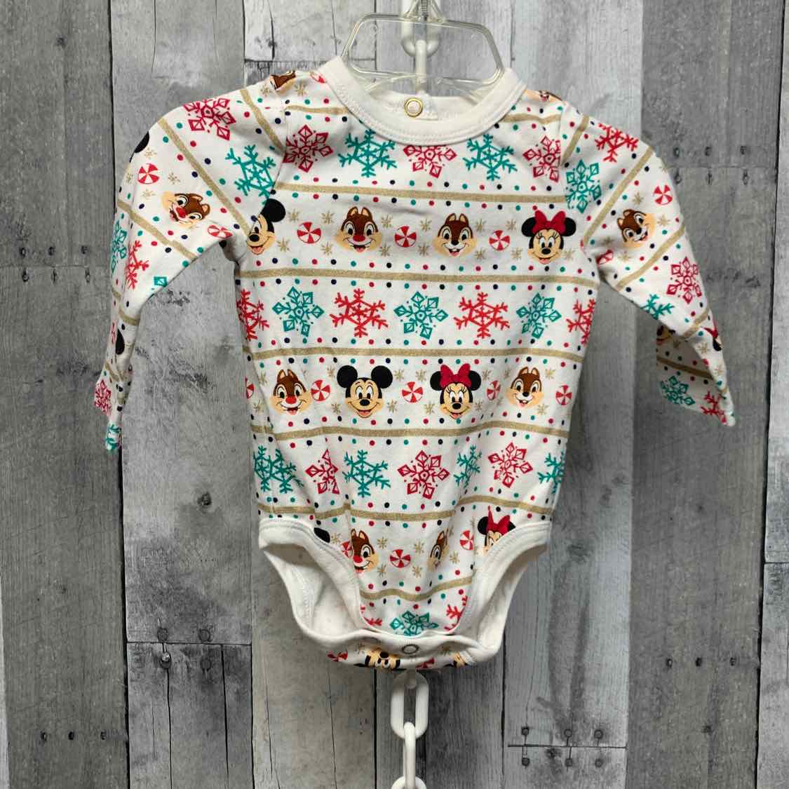 Size 6-9 Months White Print Disney Bodysuit