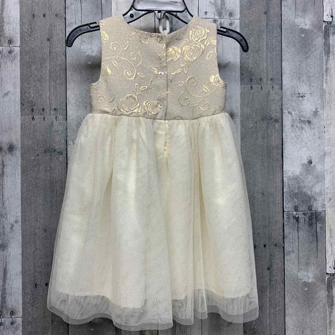 Size 5 Ivory/Gold Blueberi Boulevard Dress - Party
