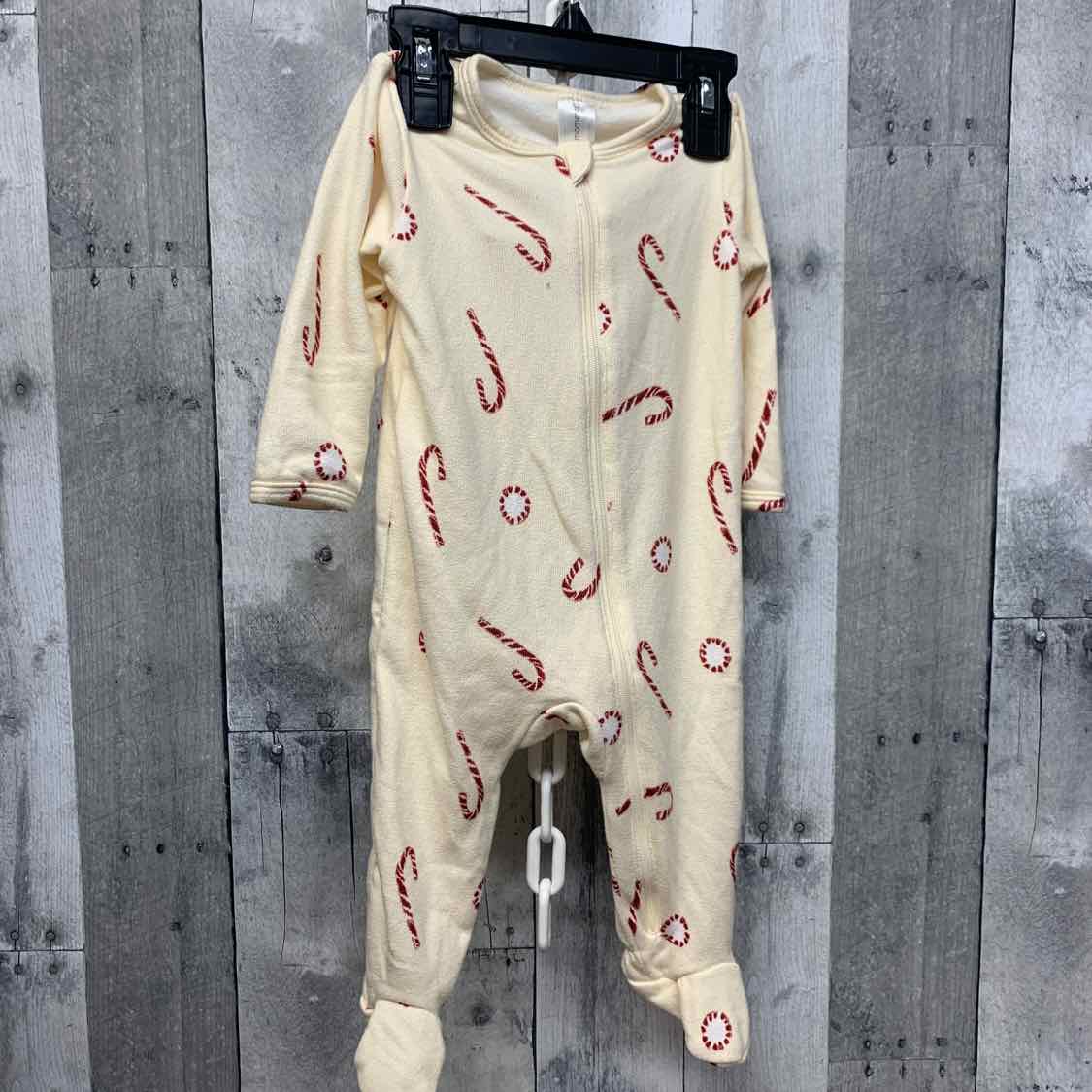 Size 3 Months Ivory Print Modern Moments by Gerber Footy PJs