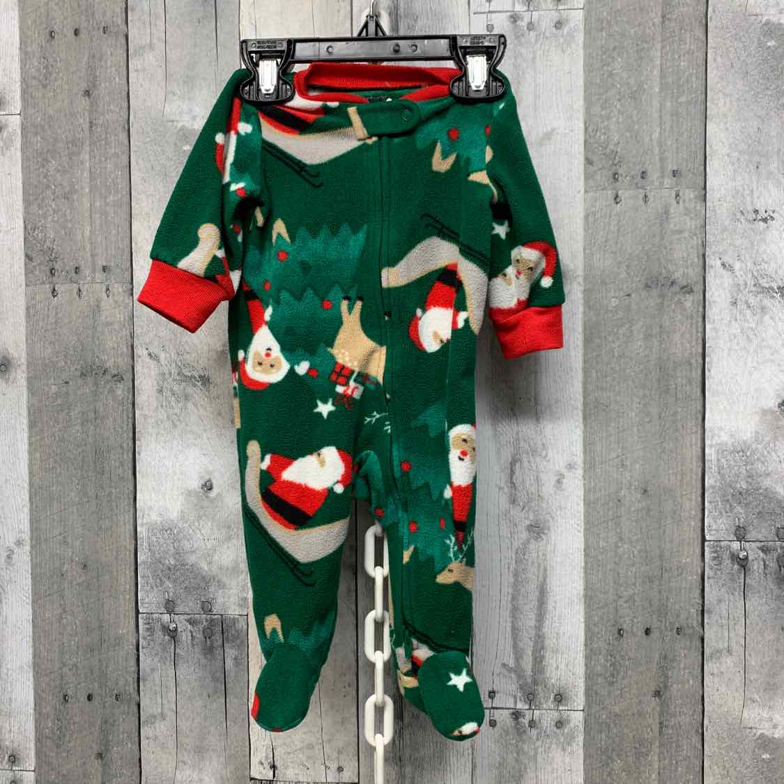 Size 3 Months Green Print Carter's Footy PJs