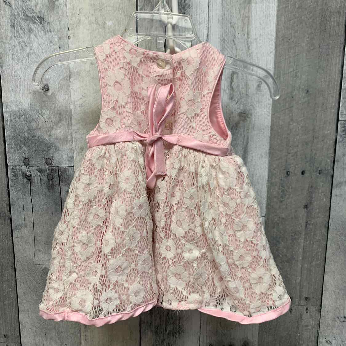Size 3-6 Months Pink/White B Brand Dress - Party