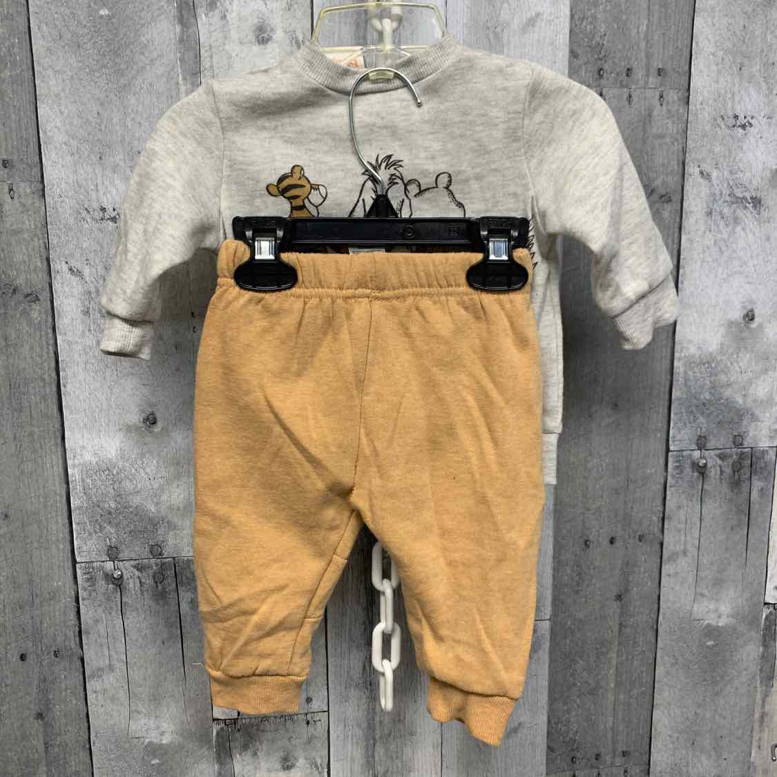 Size 3-6 Months Gray/Yellow Disney Sweats - 2pc