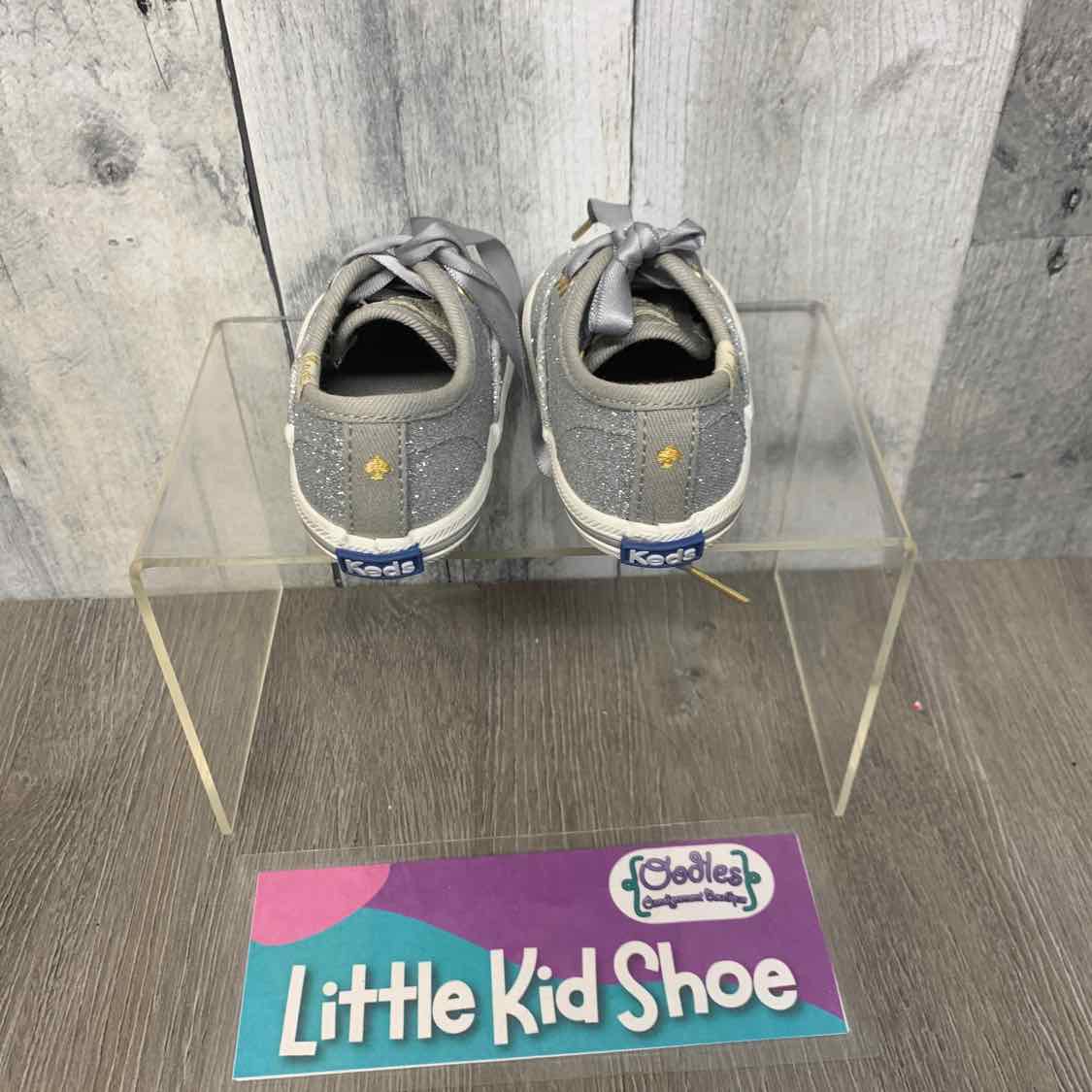 Size 1 Silver/White Keds Sneakers
