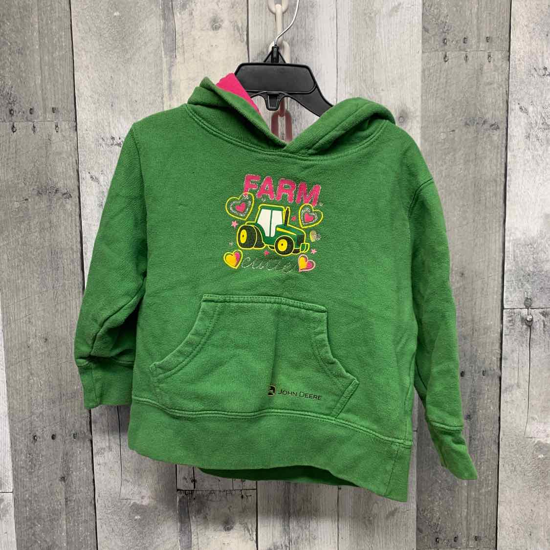Size 4T Green/Pink John Deere Pull Over