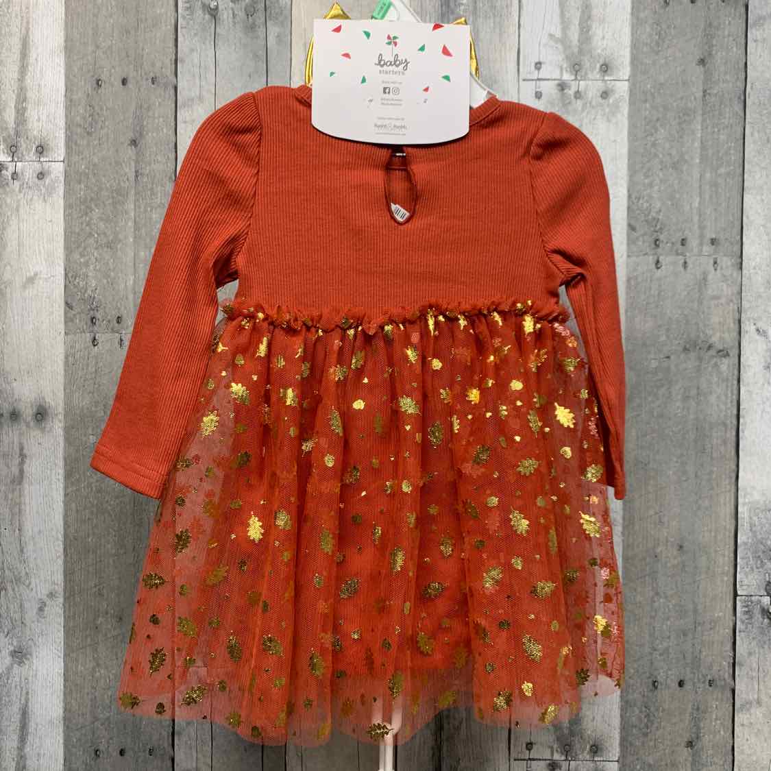 Size 18 Months Gold/Orange Baby Starters LS Dress