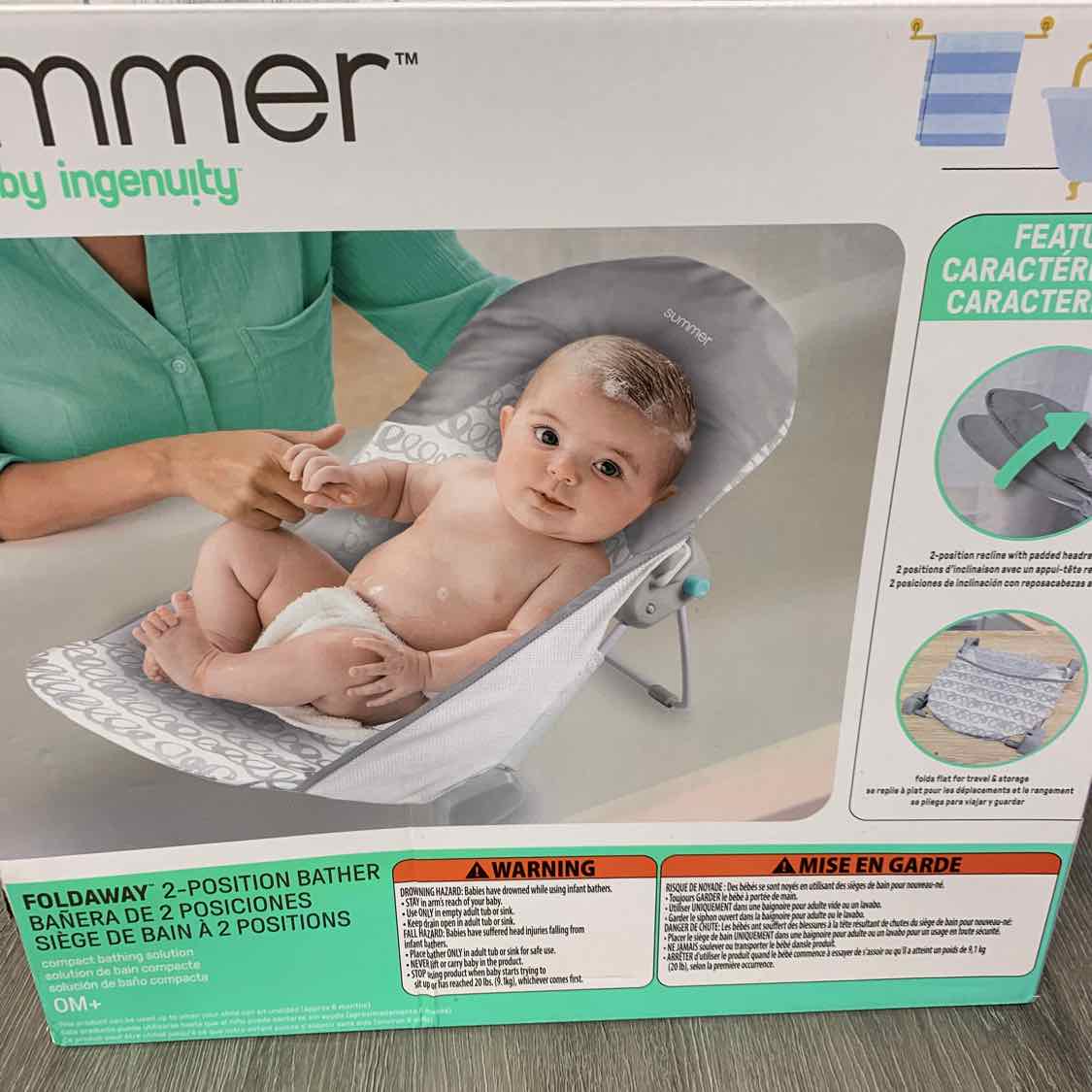 Summer Infant White/Gray Bath Seat/Tub