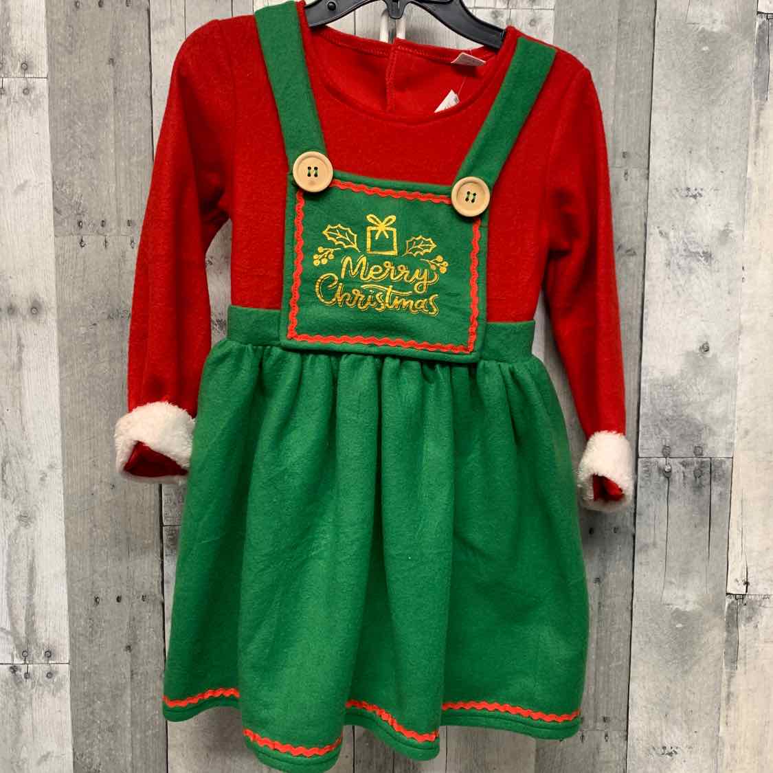 Size Medium Red/Green B Brand LS Dress