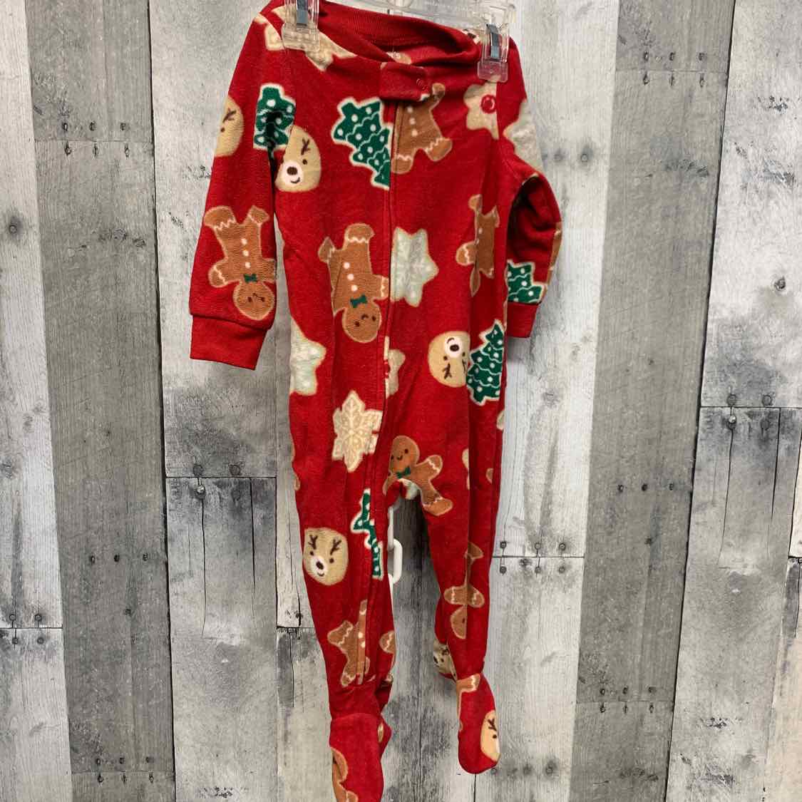 Size 6-9 Months Red Print Child of Mine Footy PJs