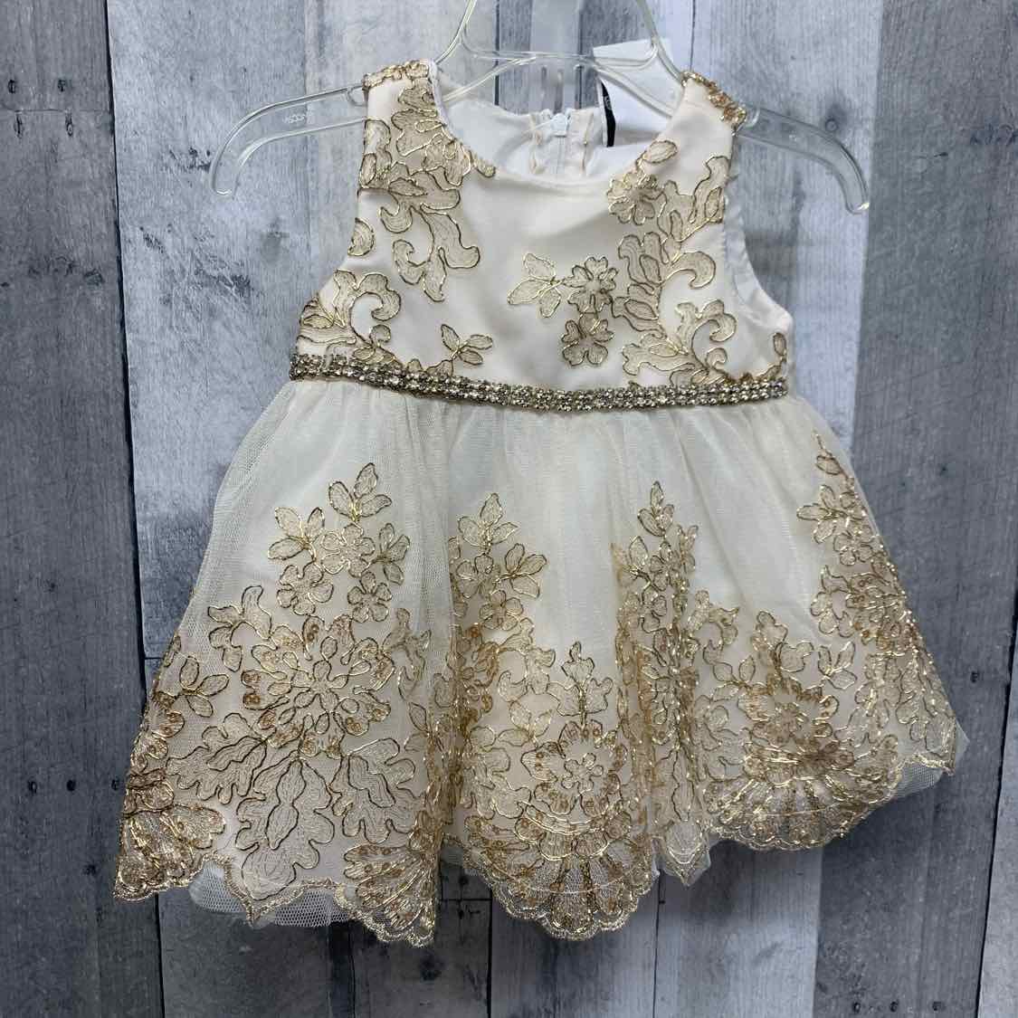 Size 6-9 Months Ivory/Gold Rare Editions 2pc Dress