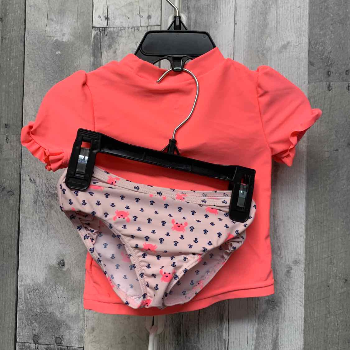 Size 12 Months Pink Graphic Simple Joys Swim Suit - 2pc+