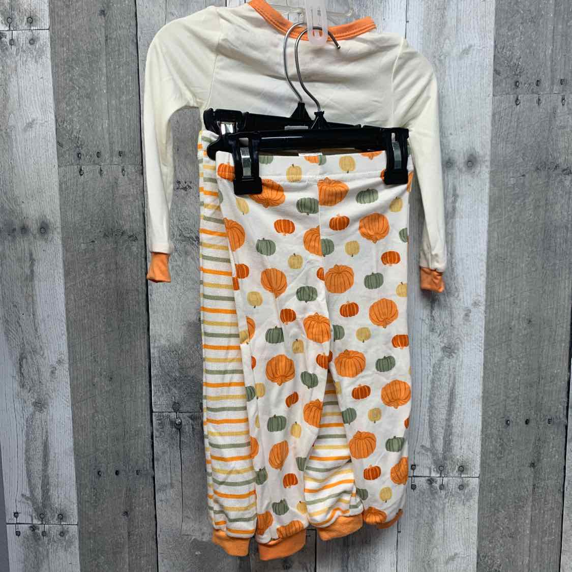 Size 12 Months White/Orange B Brand 2pc PJs