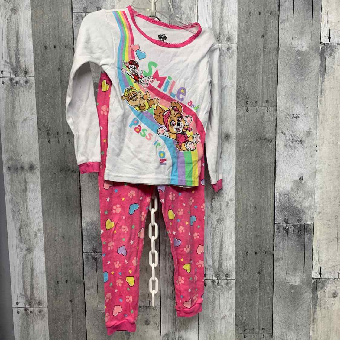 Size 5T White/Pink Paw Patrol 2pc PJs