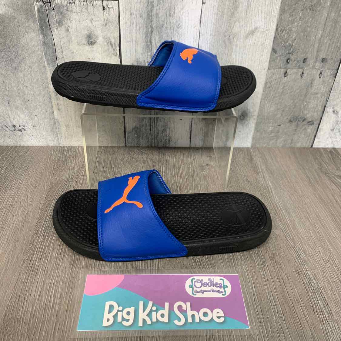 Size 4 Blue/Black Puma Sandals