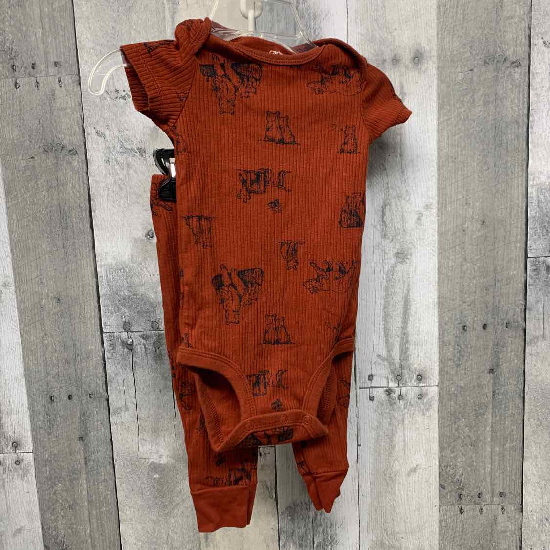 Size 9 Months Orange Print Carter's Shirt/Pants