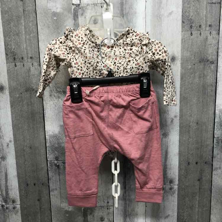 Size 3-6 Months White Floral Print Jessica Simpson Shirt/Pants