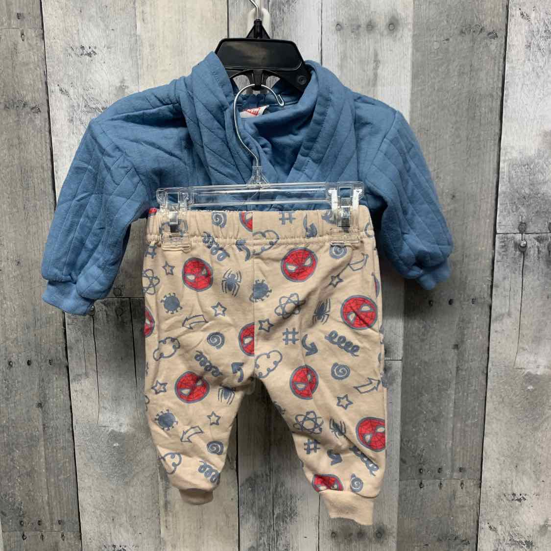 Size 0-3 Months Blue/Tan Marvel Jacket/Pants