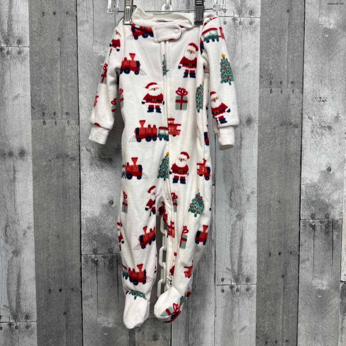 Size 6 Months White/Red Just One You Footy PJs
