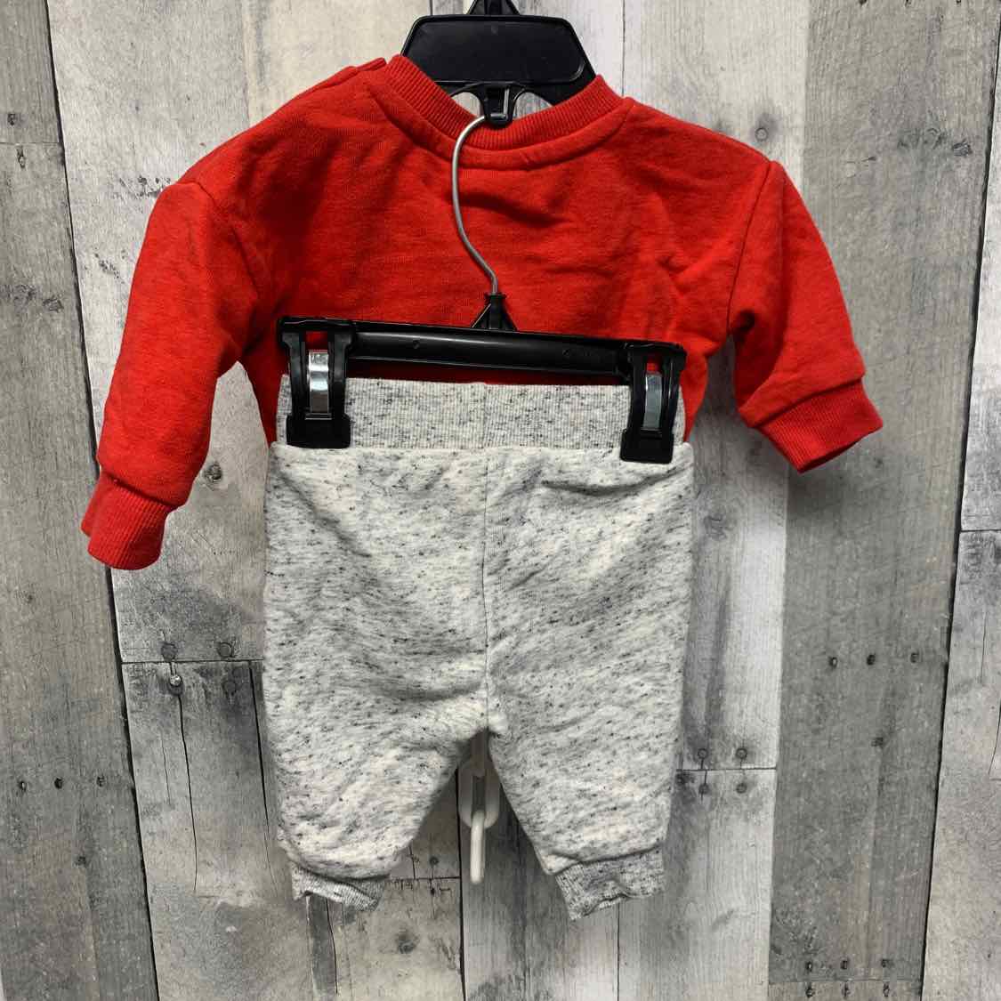 Size 0-3 Months Red/Gray Marvel Sweats - 2pc