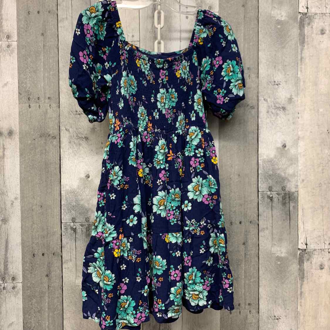 Size 10 Navy Floral Justice Dress - OodlesCB