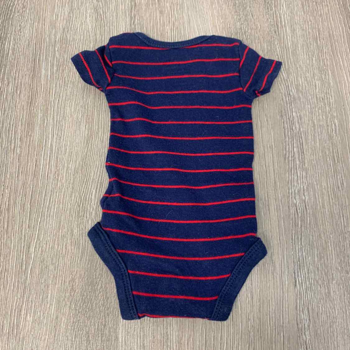 Size Preemie Navy/Red Child of Mine Bodysuit