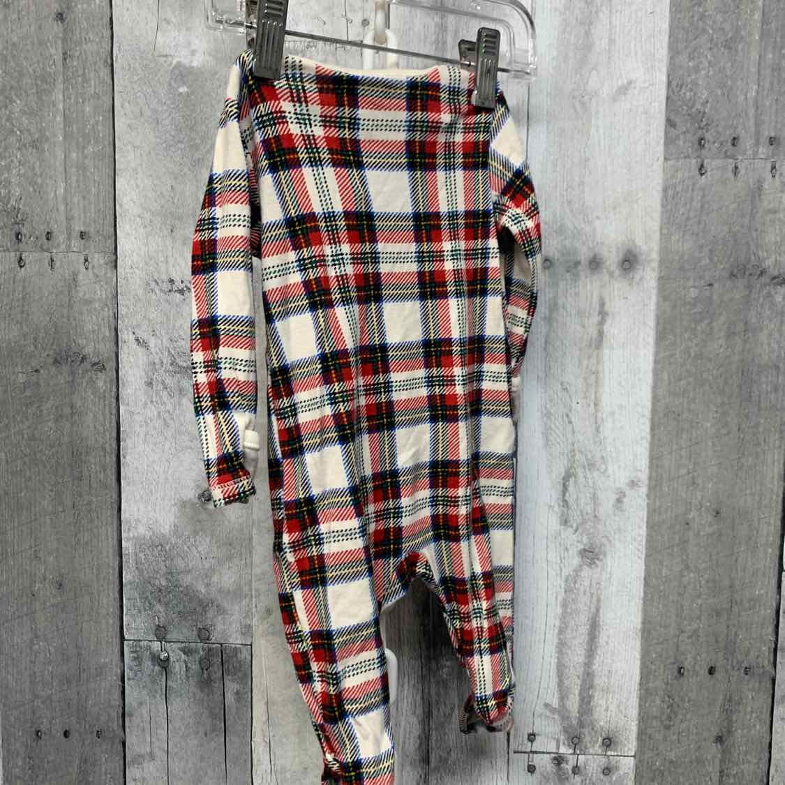 Size 0-3 Months Ivory/Red Old Navy Footy PJs