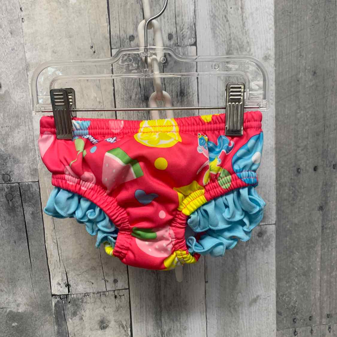 Size 12 Months Pink/Yellow B Brand Swim Diaper