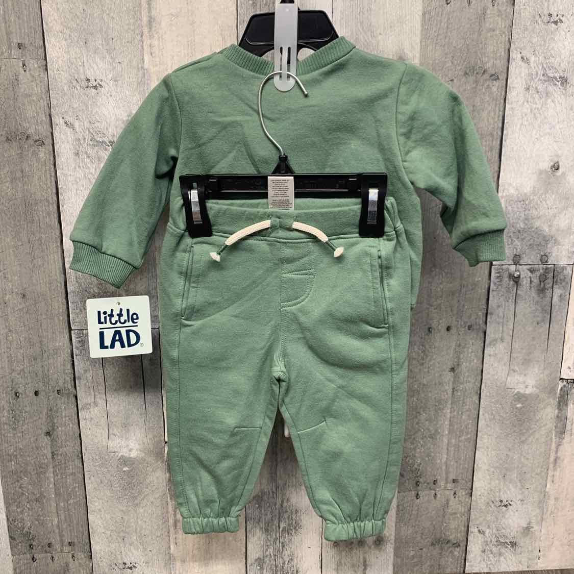 Size 6-9 Months Green/Blue Little Lad Sweats - 2pc