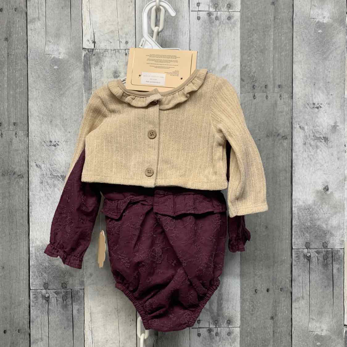 Size 3-6 Months Purple/Tan B Brand Romper