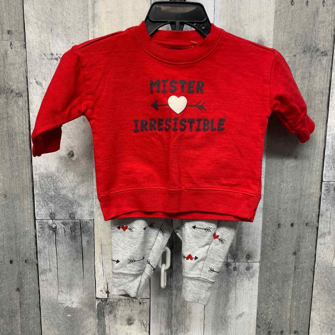 Size 3 Months Red/Gray Just One You Shirt/Pants