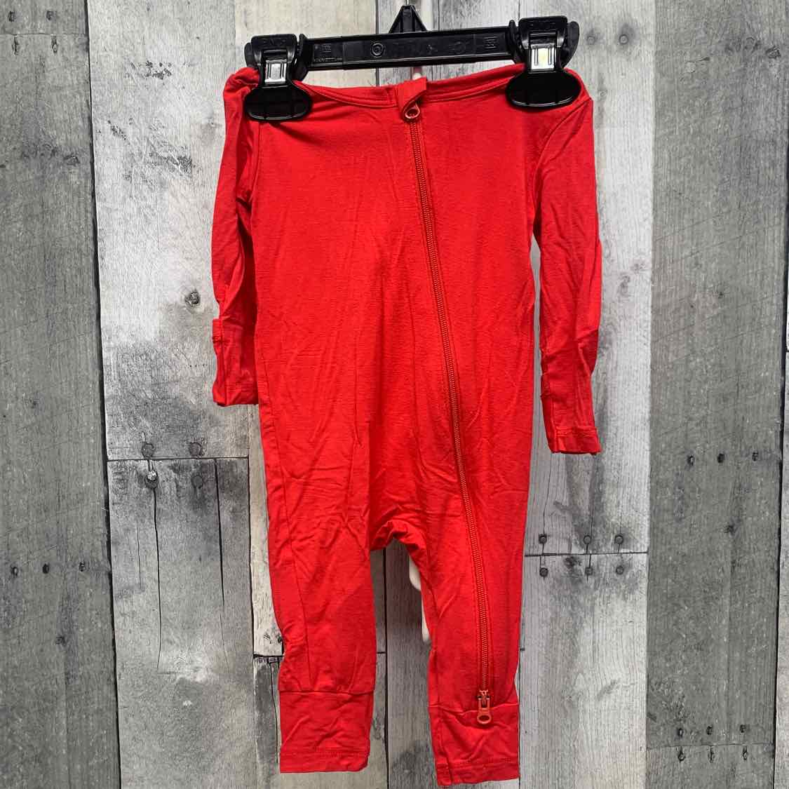 Size 0-3 Months Red Bamboo Footy PJs