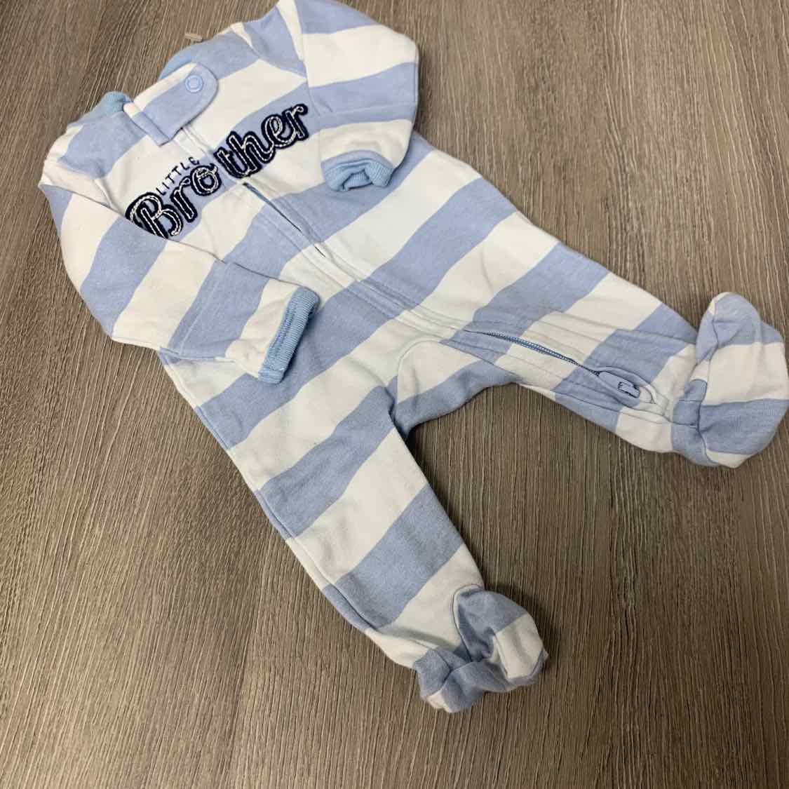 Size Preemie Blue Striped Carter's Footy PJs