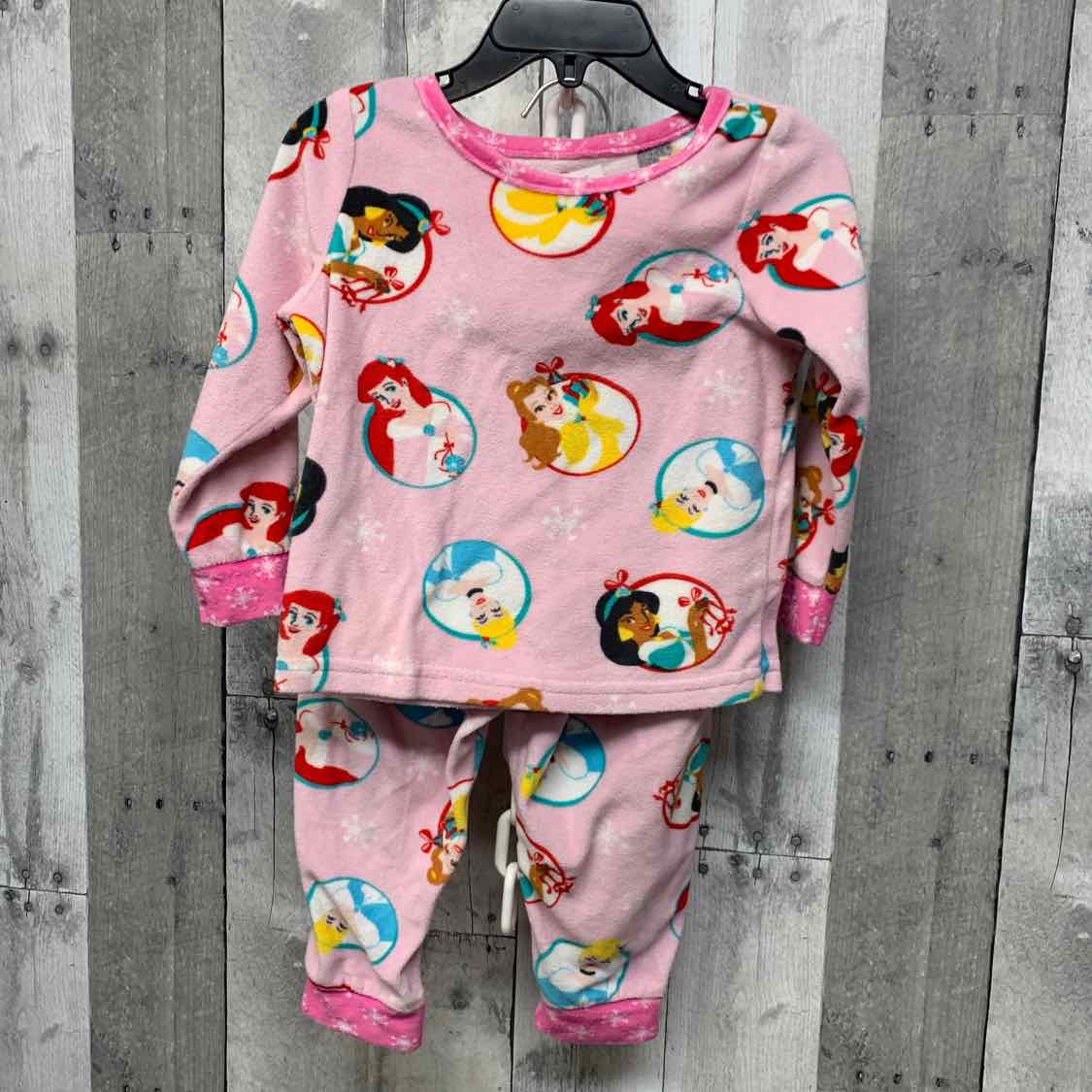 Size 2T Pink Print Disney 2pc PJs